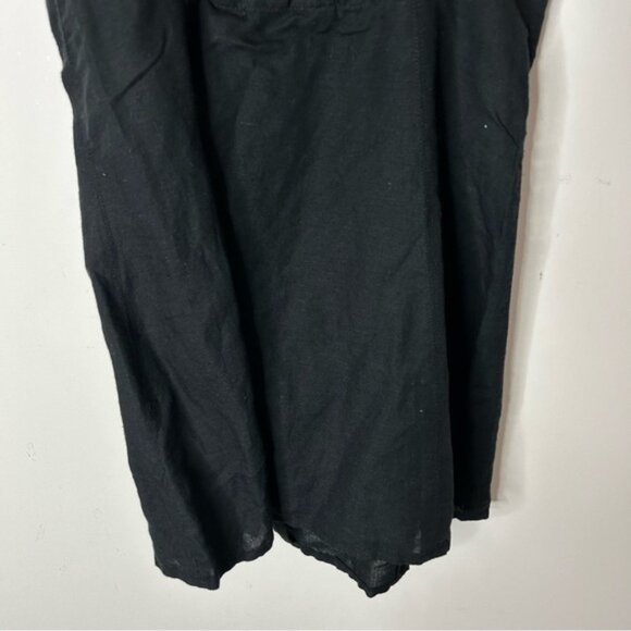 Urban Outfitters Mini Dress Buttons Linen Blend Black Strappy Back Size Small - Picture 8 of 13